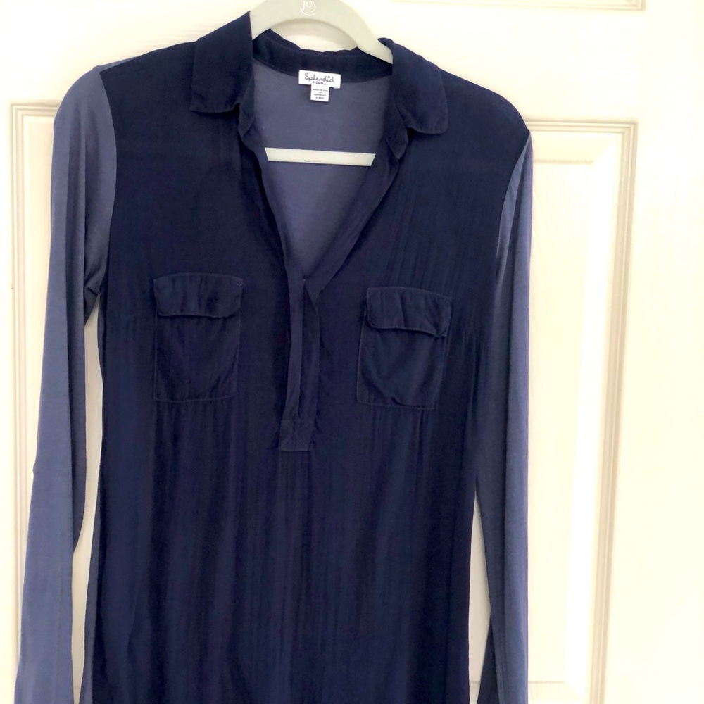 Splendid dark blue on blue long sleeve tee. XS